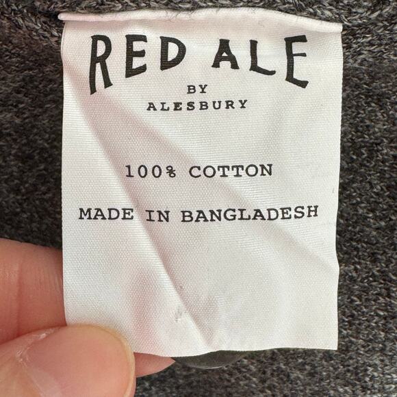 Red Ale by Alesbury Henley Mock Neck Pullover Sweater Gray Cotton Men M NWT - Picture 8 of 9